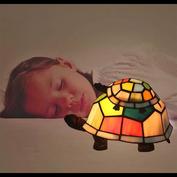 Tiffany Style Turtle Mama and Child Lamp - Picture 4 of 4